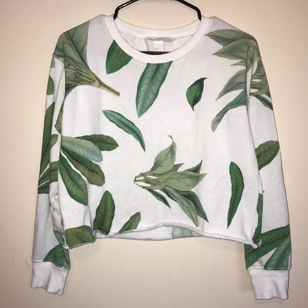 H&M Leaf Cropped Sweatshirt